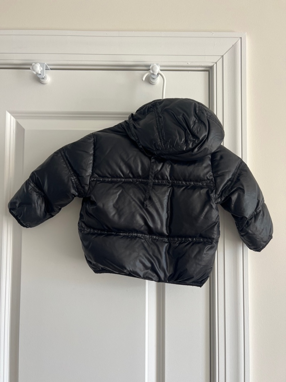 Add Kids Black Hooded Puffer Jacket 12M - Picture 2 of 5